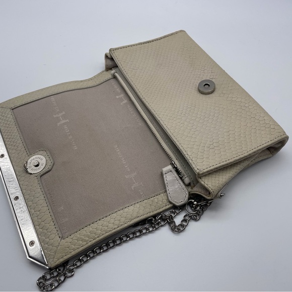 Halston Heritage Handbags - VINTAGE HALSTON Heritage Crossbody Bag Beige Snake Embossed Leather Hand…